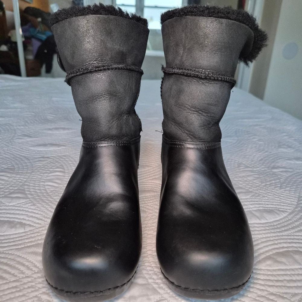 VGUC Dansko Stormy Fur Lined Boots Leather Black Women EU 38 - Picture 8 of 16
